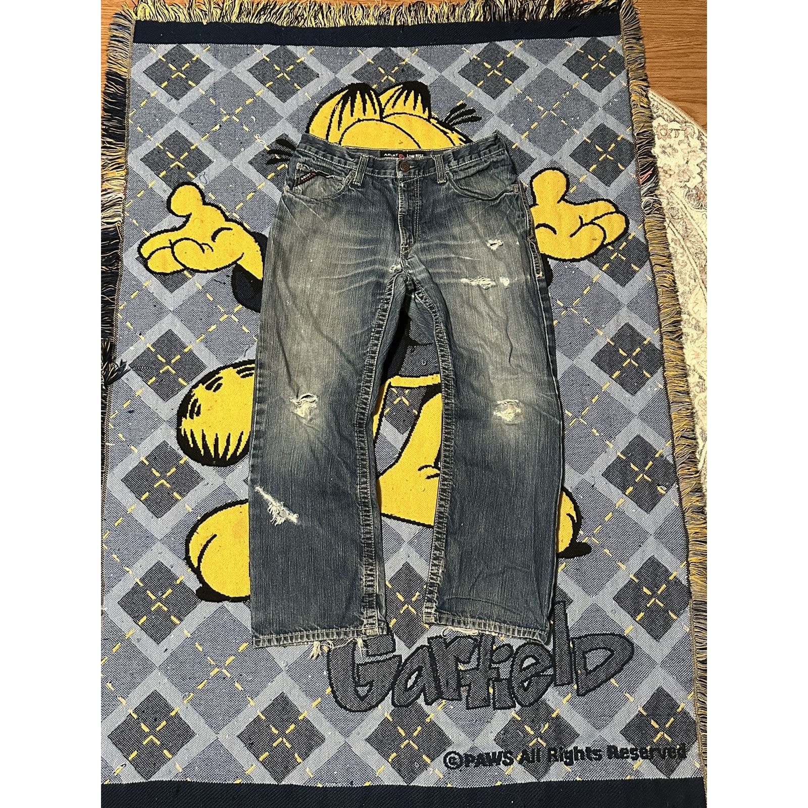 Vintage Ariat M4 Fr Lowrise Bootcut Denim Jeans 36x30 Blue